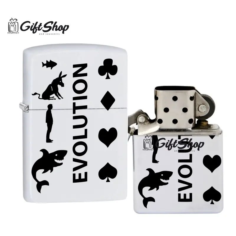 Poker evolution, bricheta metalica gravata laser cu mesajv